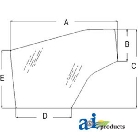 A & I PRODUCTS Glass, Door (RH); Tinted 66" x46" x4" A-3907222M1